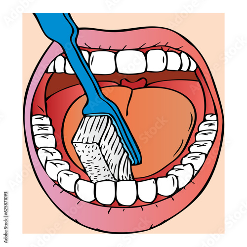 brushing teeth vector illustration