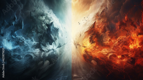 hell vs heaven background