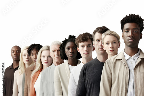 abstract group of people standing in line, Generative AI
