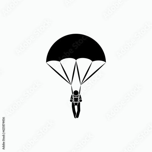 Parachute Icon. Paratroopers Symbol - As Simple Vector, Sign for Design and Website, Presentation or Application. 
