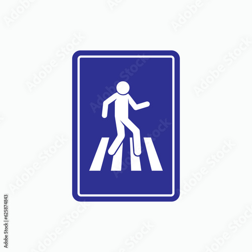 Pedestrian Crosswalk Symbol. Attention Symbol As Simple Vector Sign for Design and Website, Presentation or Application.