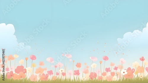 sky and  floral background