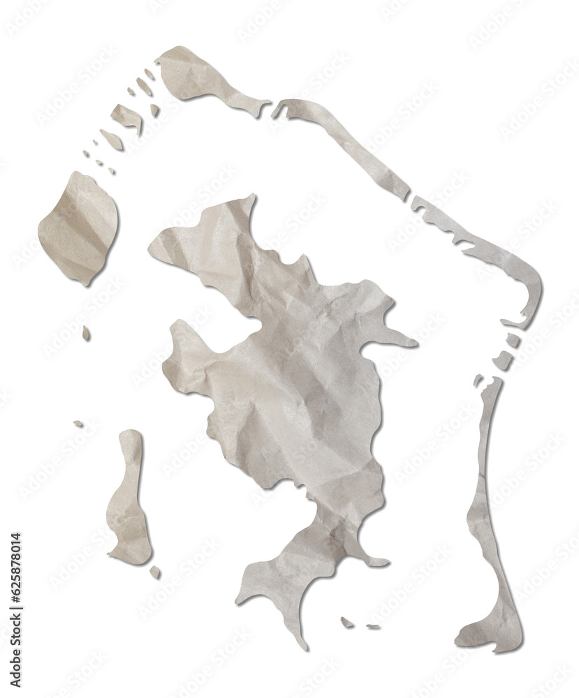 island map paper texture cut out on white background.. Stock Photo ...