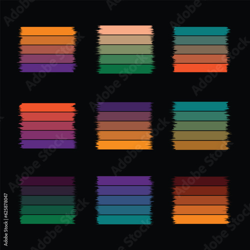 
set of Halloween tint color Schemes, Witch Ghost Themed Tone Colors, October 31 festive vibrant Colour pallet, Colorful Pumpkin trick or treat stripe Pattern, Yellow, Orange, Red trends combinations