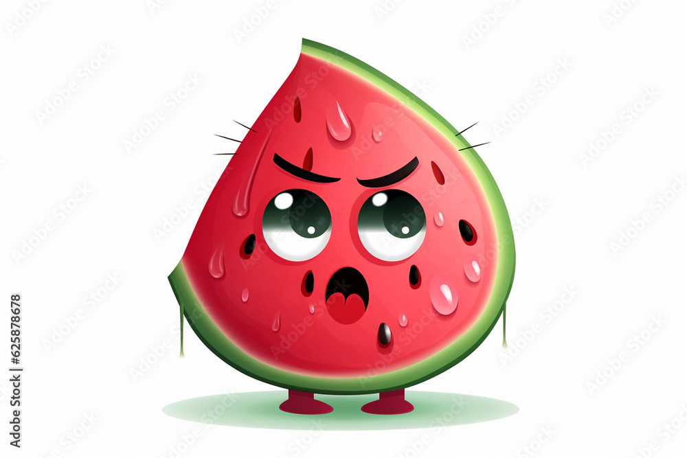 Fototapeta premium creepy watermelon fruit monster 3d rendering AI generative 