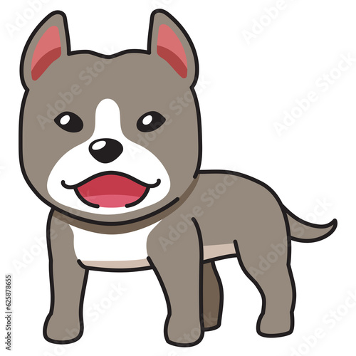 Cartoon character pitbull terrier dog for design.