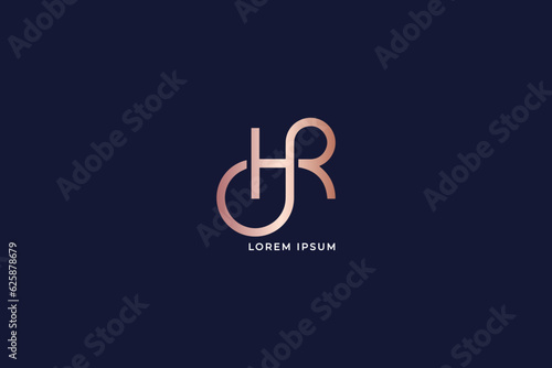 hr letter modern brand design modern style creative golden wordmark design typography illustration  hr line logo  hr lettering  hr logo design