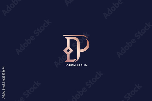 dp typo letter modern brand design modern style creative golden wordmark design typography illustration, dp logo, sp typo, dp creative
