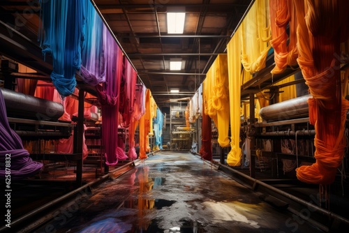 Textile Dyeing Factory, Generative AI photo