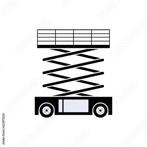 Scissor Lift Icon. Hydraulic Equipment. Symbol of Vertical Transportation for Goods  - Vector, Sign for Design, Presentation, Website or Apps Elements. 