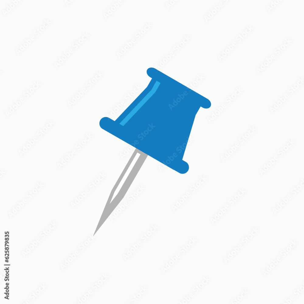 Push Pin Filled Icon. Mark Sign. UI Symbol - Vector.