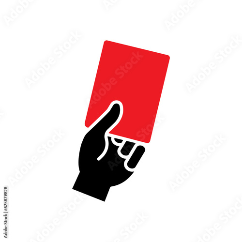Punishment Icon. Red Card Receive Symbol - Vector, Sign Applied to Design, Presentation, Website or Apps Elements.