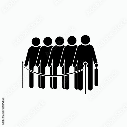 Queue Place Icon. Line Up Position. Standing People Illustration. Applied as Trendy Symbol for Design Elements, Websites, Presentation and Application - Vector.