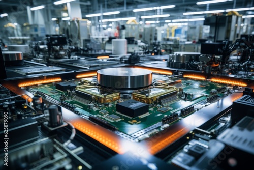 High Tech Semiconductor Fabrication Plant, Generative AI photo