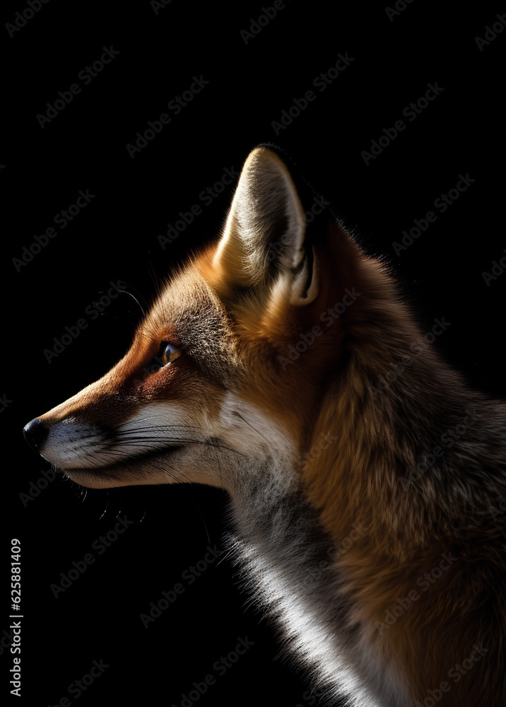 Fox profile portrait - Generative AI Fox profile portrait - Generative AI