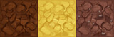 Set Ground texture, cand and soil top view in cartoon style with stones and texture seamless. Game interface background, brown earth. 