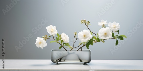 Minimalist Flower Arrangement - Discover the beauty of simplicity with a minimalist flower arrangement that captivates with its understated elegance Generative AI Digital Illustration