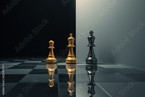 Black Pawn Sees King in Mirror. Photo generative AI