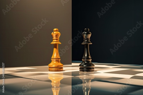 Black Pawn Sees King in Mirror. Photo generative AI