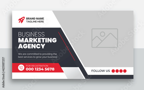 Business youtube thumbnail and web banner design template