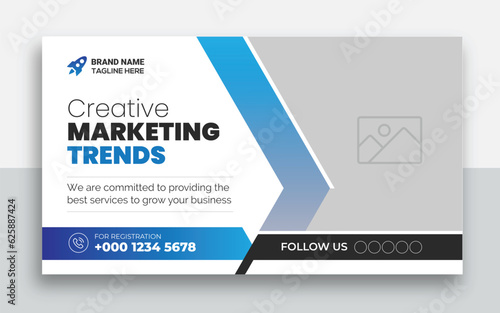 Business youtube thumbnail and web banner design template