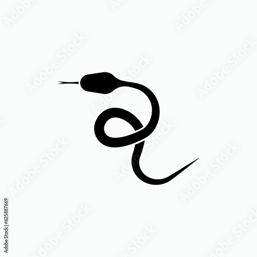 Snake Icon.  Long Reptile Limbless. Serpent Symbol.