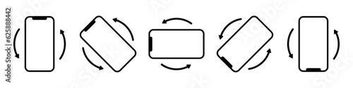 Rotate smartphone icon set simple design