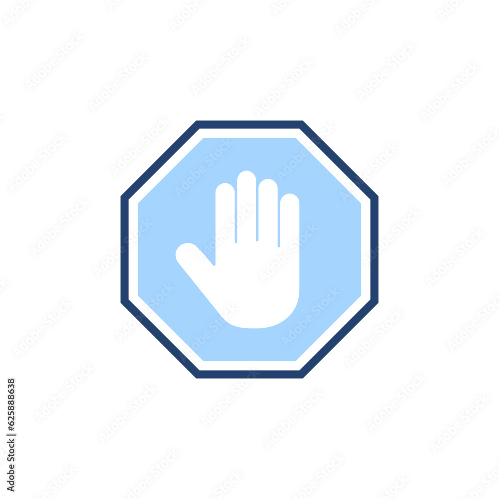 Stop icon vector. stop road sign. hand stop sign and symbol. Do not enter stop red sign with hand Stop icon vector. stop road sign. hand stop sign and symbol. Do not enter stop red sign with hand