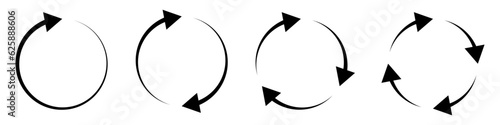Circle arrows set. Rotate, refresh, reload icons photo