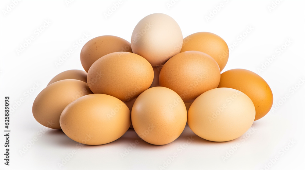 Eggs on white background. Generative ai. Eggs on white background. Generative ai.