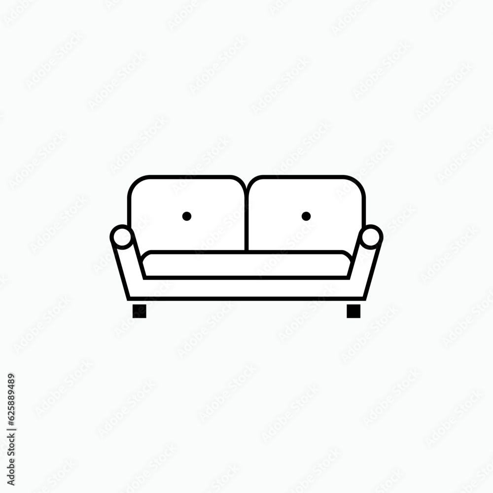 Sofa Icon. Furniture or Interior Element Illustration As A Simple Vector Sign & Trendy Symbol for Design and Websites, Presentation or Mobile Application. Sofa Icon. Furniture or Interior Element Illustration As A Simple Vector Sign & Trendy Symbol for Design and Websites, Presentation or Mobile Application.