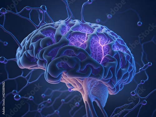 scientific human brain 3d concept art, generative AI