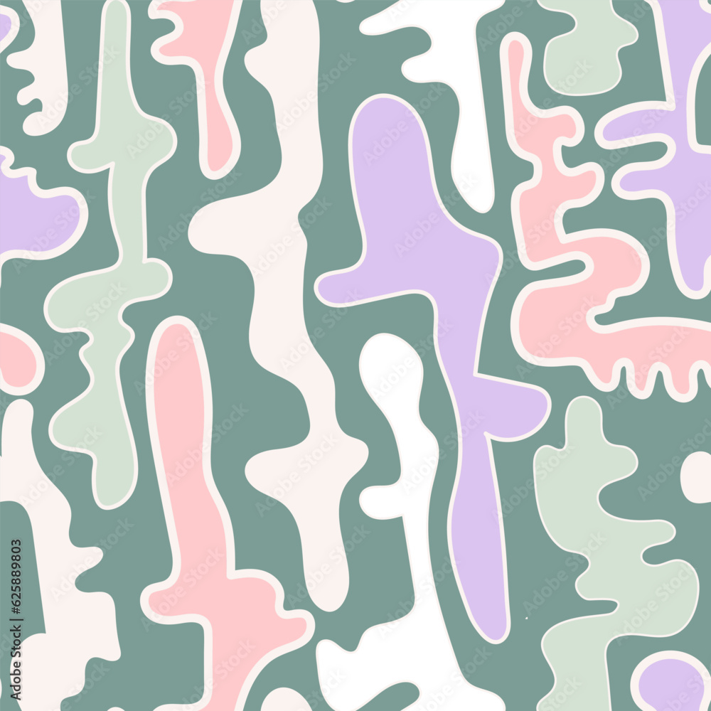 Abstract urban seamless pattern with wave shapes 