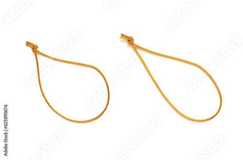 Golden noose rope isolated on white background photo