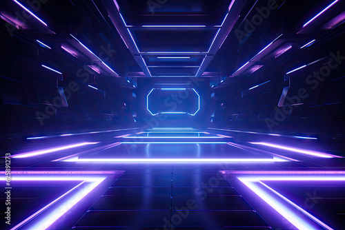 Abstract Speed light trails effect path, fast moving neon futuristic technology background, future virtual reality, motion effect, curve of neon bright, highway speed light, with Generative Ai.
