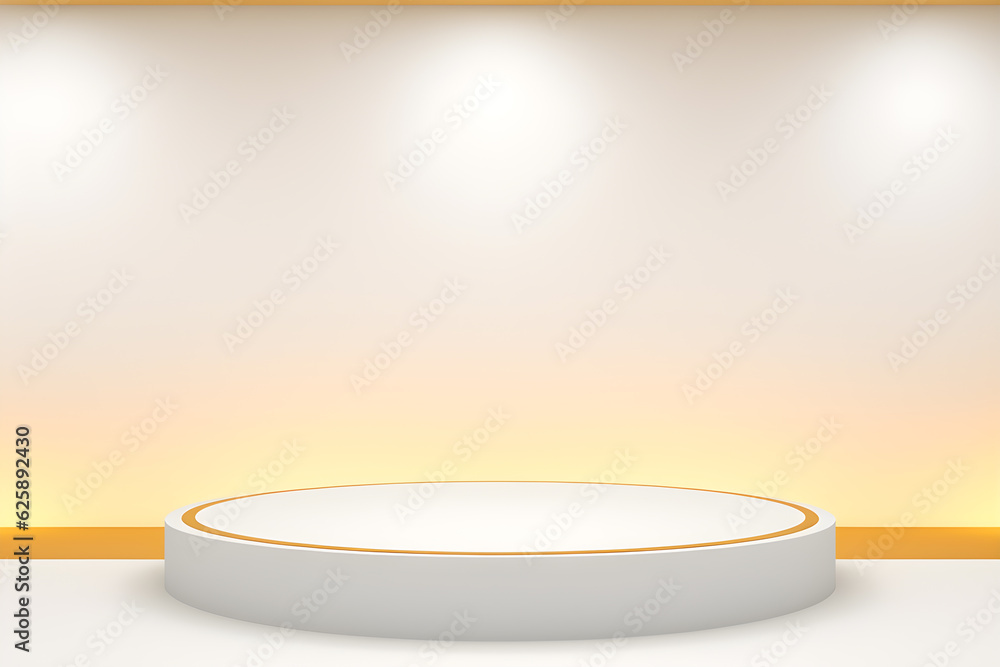 3D background with stand podium. Gold with luxury arch shape scene. Abstract minimal wall scene for mockup products display. Vector round stage Showcase 3D background with stand podium. Gold with luxury arch shape scene. Abstract minimal wall scene for mockup products display. Vector round stage Showcase