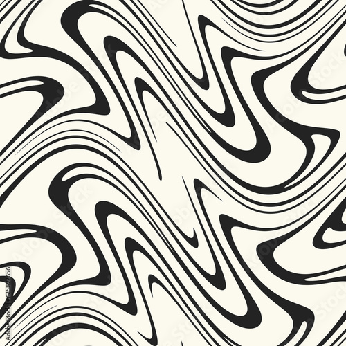 Monochrome Striped Textured Swirl Pattern