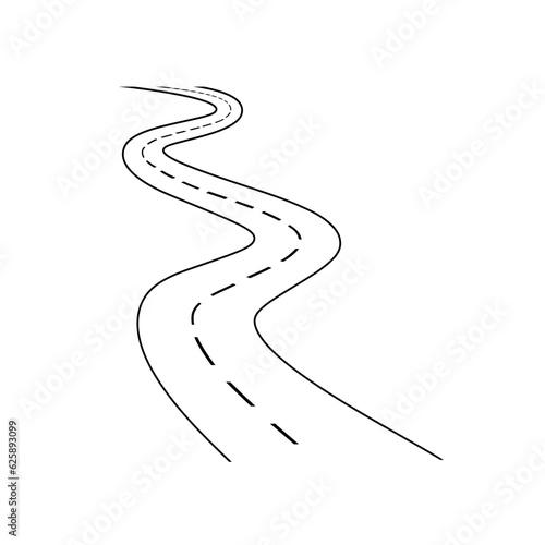 Road icon vector. route illustration sign. trip symbol or logo.