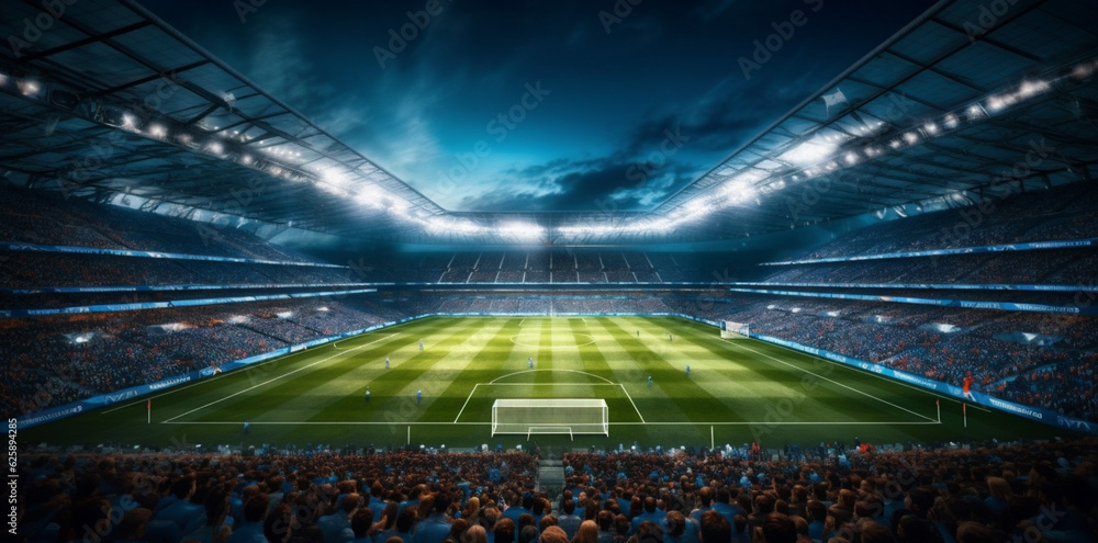 football light soccer world arena goal game green sport stadium. Generative AI. football light soccer world arena goal game green sport stadium. Generative AI.
