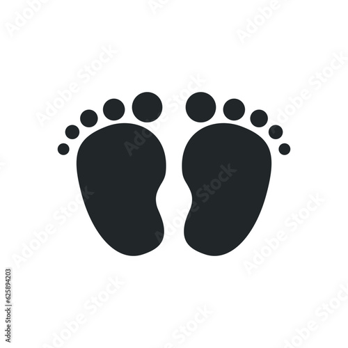 Baby footprint vector feet icon 