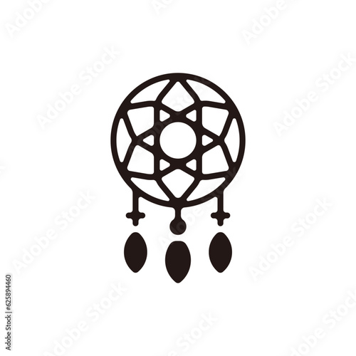 Dream catcher icon.Flat silhouette version.