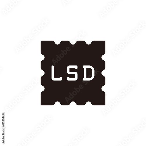 LSD icon.Flat silhouette version.