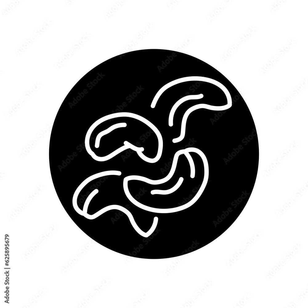 Cashew black line icon. Natural organic super food. Cashew black line icon. Natural organic super food.