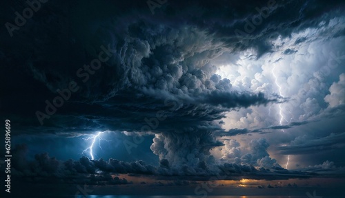 Electrifying Skies A Dramatic Stormy Cloudscape ai generated © slumart