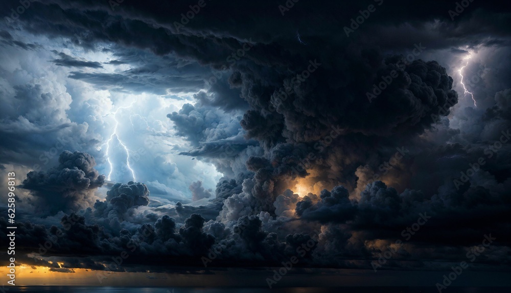 Electrifying Skies A Dramatic Stormy Cloudscape ai generated