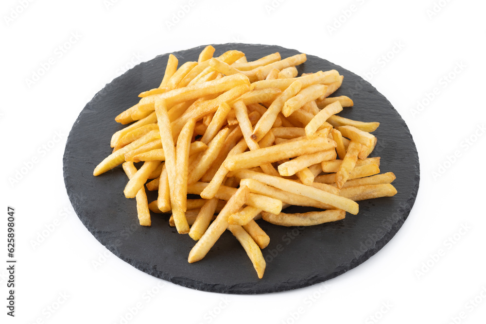 Fried potatoes, french fries isolated on white background Fried potatoes, french fries isolated on white background