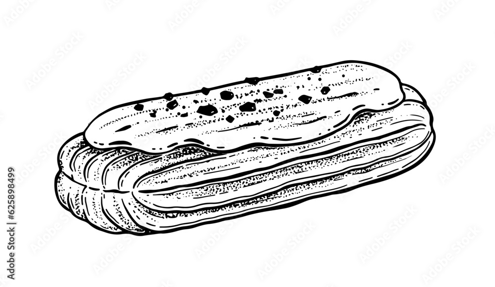 Vector sketchy illustration of eclair Vector sketchy illustration of eclair