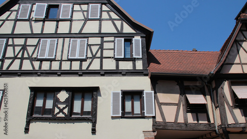 half-timbered houses in obernai in alsace (france)