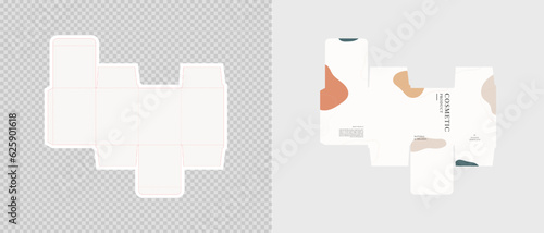 Cardboard box template. Cosmetic package box design. Vector illustration.