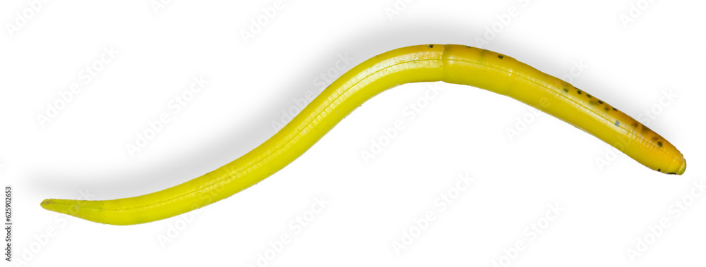 Shadow behind a rubber worm made for fishing Shadow behind a rubber worm made for fishing